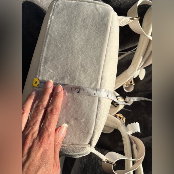 Juicy Couture velvet backpack. Ivory w/rhinestone logo. Ivory. NWT. Great gift. - Picture 15 of 16